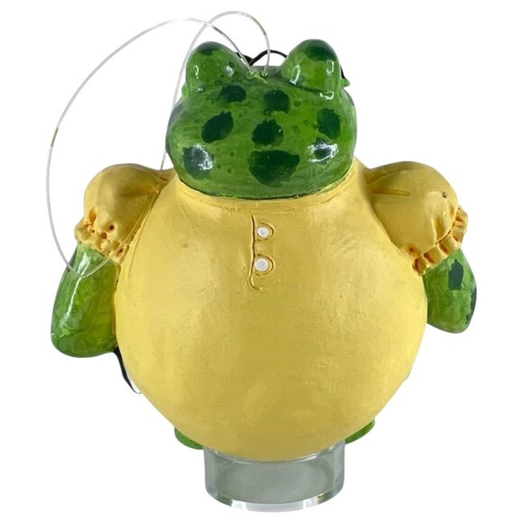 Frog Teacher Christmas Ornament With Apple & Book Dangling Legs Novelty Gallerie - Picture 7 of 8